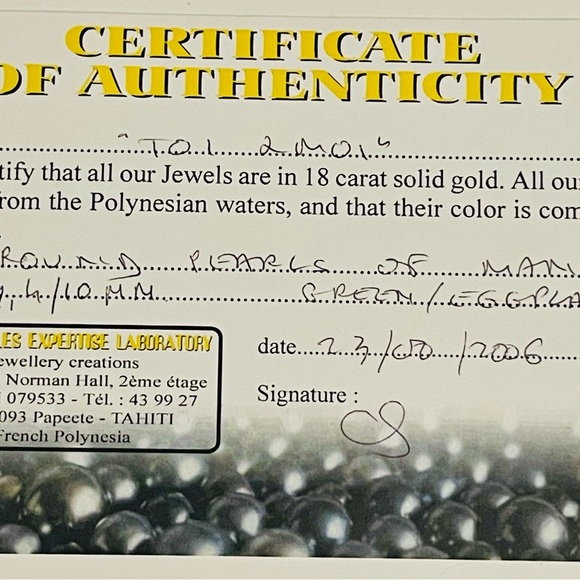 Talia Collins 2 Pearl Ring in Green & Eggplant with three shooting stars ! 6.5 - Picture 10 of 11